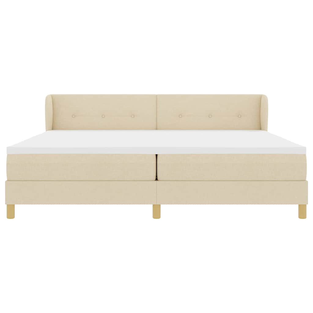 Box spring seng med madras Creme 200 x 200 cm Stof