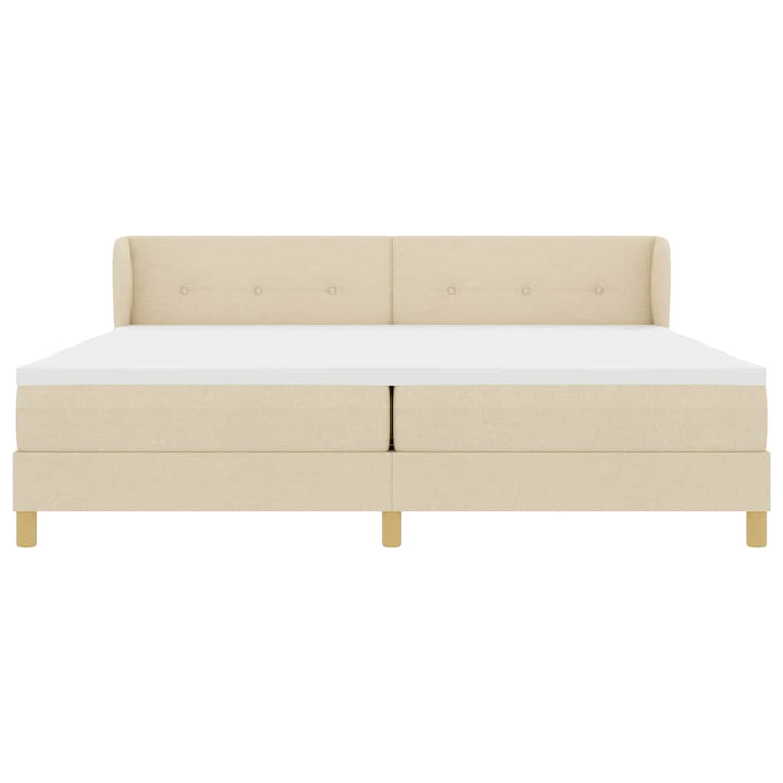 Box spring seng med madras Creme 200 x 200 cm Stof