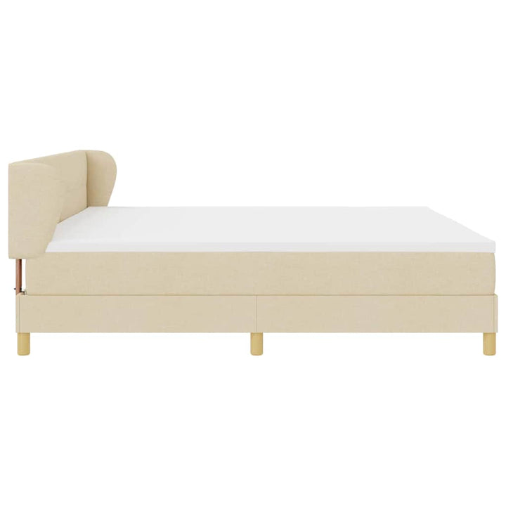 Box spring seng med madras Creme 200 x 200 cm Stof