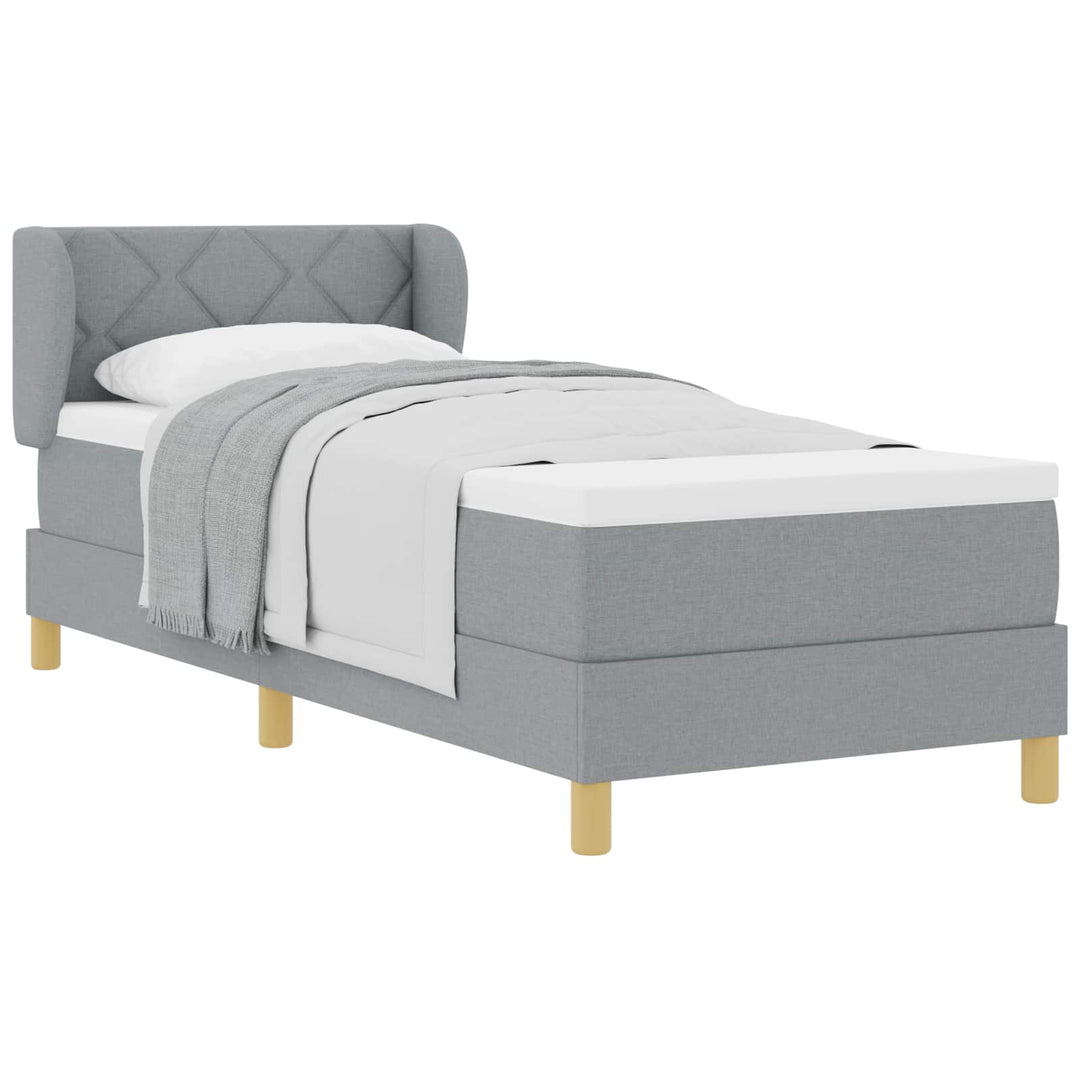 Box spring seng med madras Lysegrå 80 x 200 cm Stof