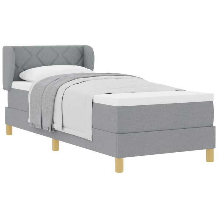 Box spring seng med madras Lysegrå 80 x 200 cm Stof