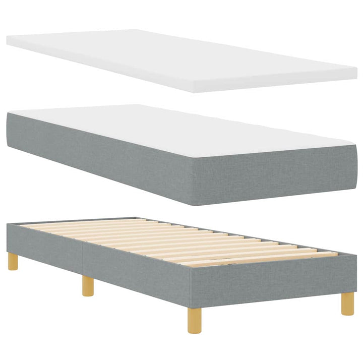 Box spring seng med madras Lysegrå 80 x 200 cm Stof