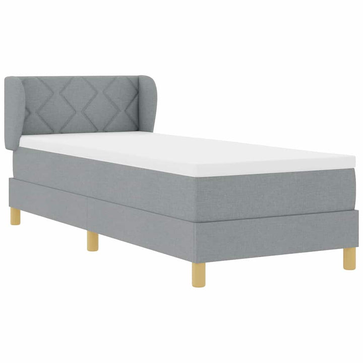 Box spring seng med madras Lysegrå 80 x 200 cm Stof