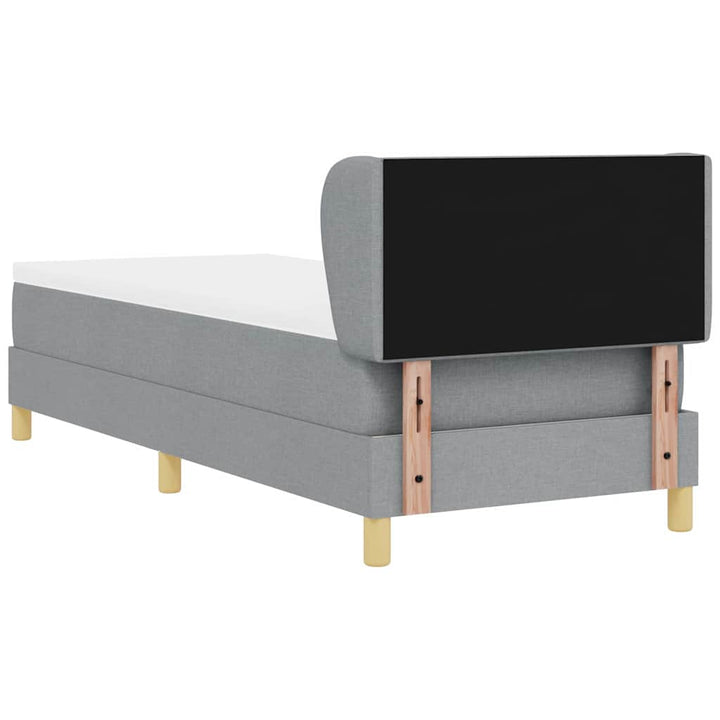 Box spring seng med madras Lysegrå 80 x 200 cm Stof