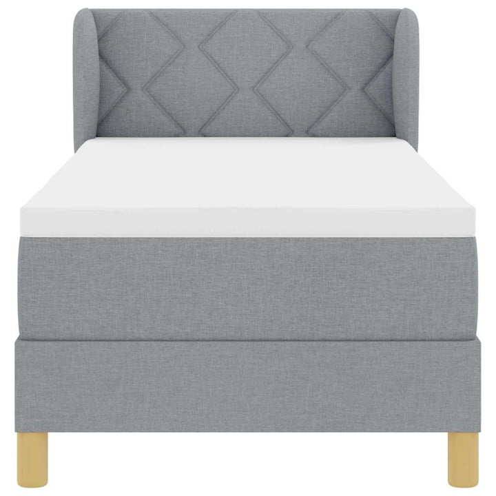 Box spring seng med madras Lysegrå 80 x 200 cm Stof