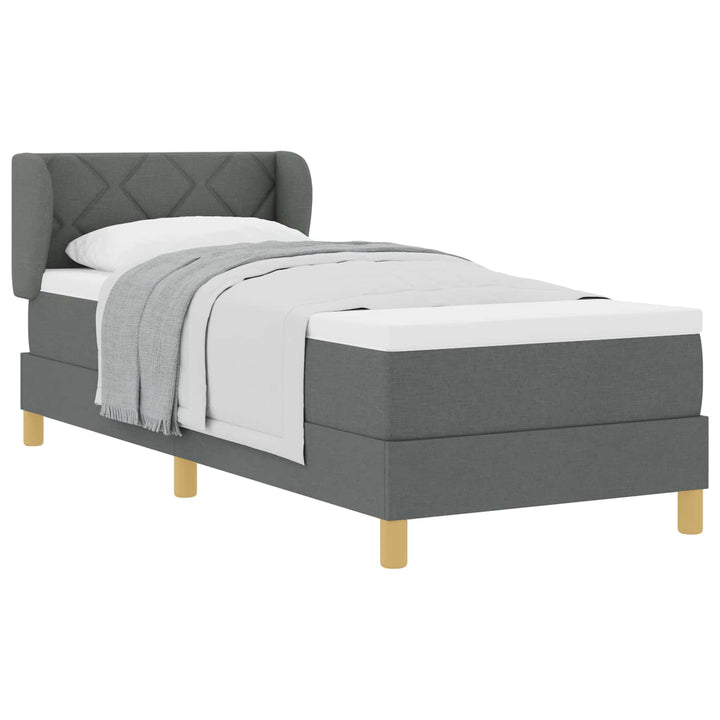 Box spring seng med madras Mørkegrå 80 x 200 cm Stof