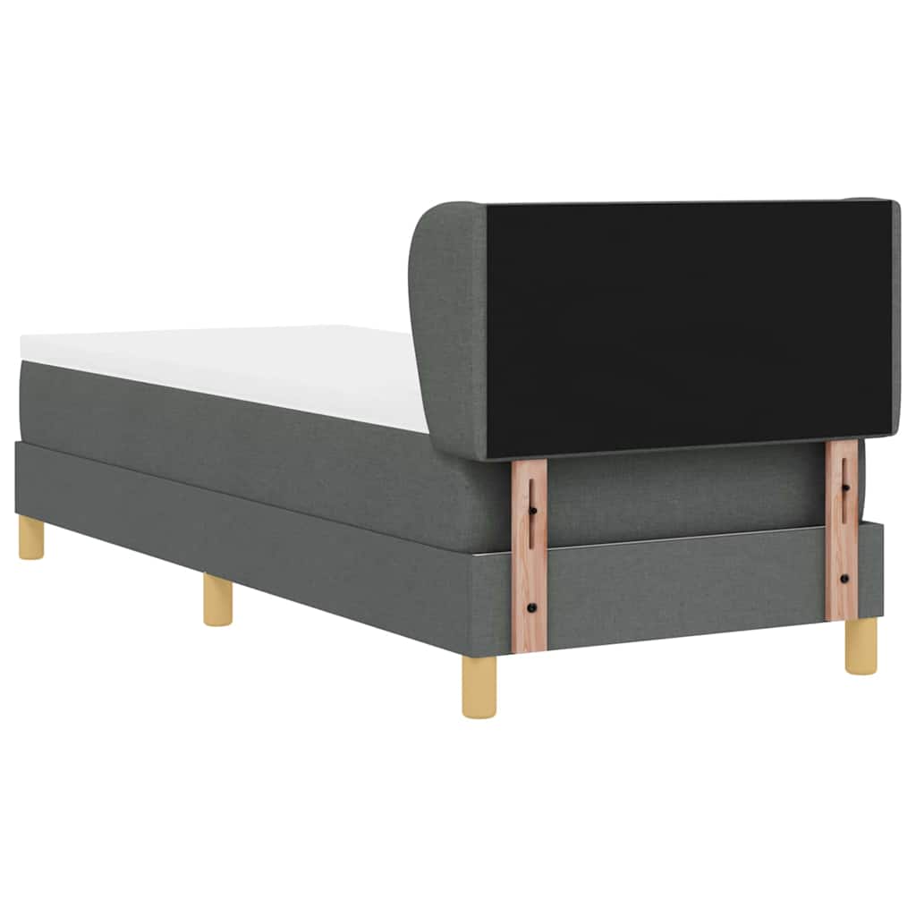 Box spring seng med madras Mørkegrå 80 x 200 cm Stof