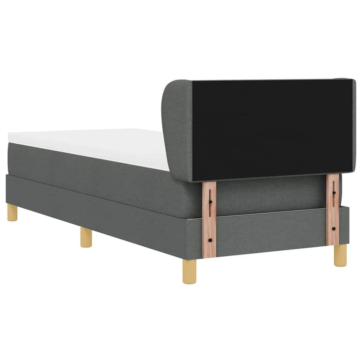 Box spring seng med madras Mørkegrå 80 x 200 cm Stof