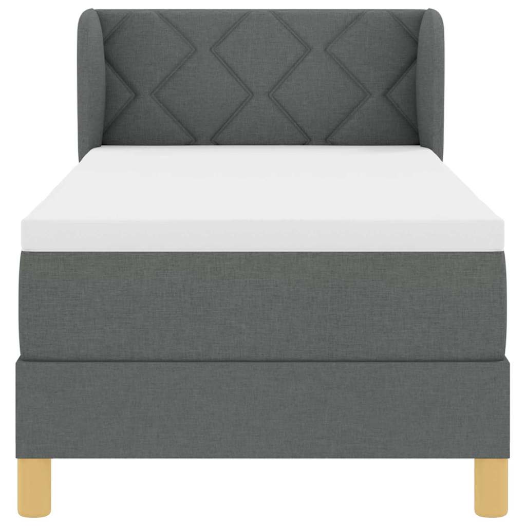 Box spring seng med madras Mørkegrå 80 x 200 cm Stof