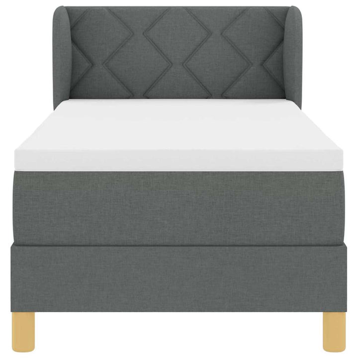 Box spring seng med madras Mørkegrå 80 x 200 cm Stof