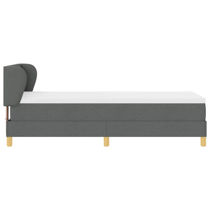 Box spring seng med madras Mørkegrå 80 x 200 cm Stof