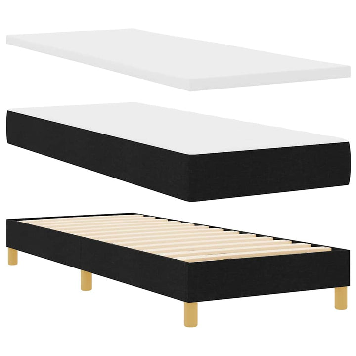 Box spring seng med madras med hovedgærde Sort 80 x 200 cm Stof