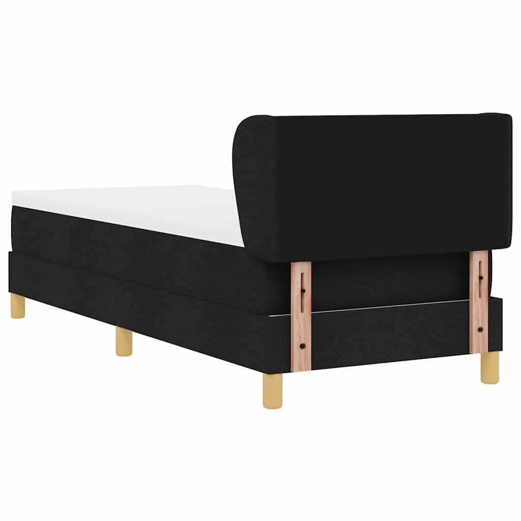 Box spring seng med madras med hovedgærde Sort 80 x 200 cm Stof