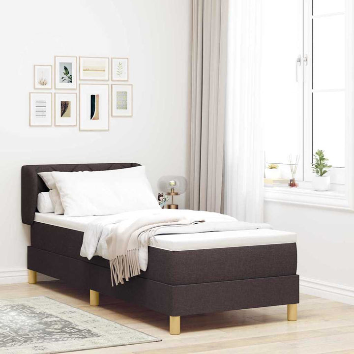 Box spring seng med hovedgærde Mørk Brun 80 x 200 cm Stof