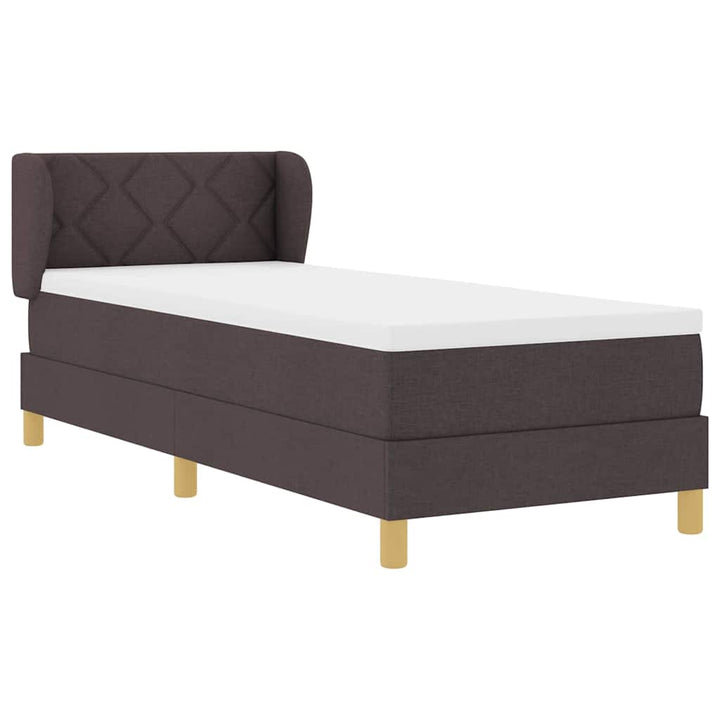 Box spring seng med hovedgærde Mørk Brun 80 x 200 cm Stof