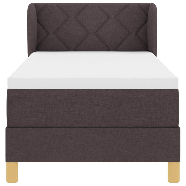 Box spring seng med hovedgærde Mørk Brun 80 x 200 cm Stof