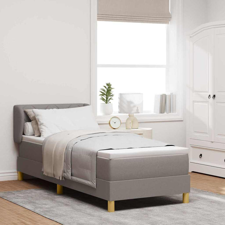 Box spring seng med madras Gråbrun 80 x 200 cm Stof