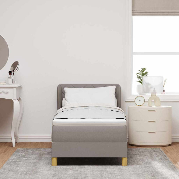 Box spring seng med madras Gråbrun 80 x 200 cm Stof