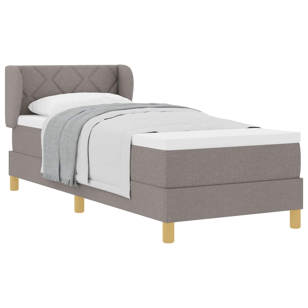 Box spring seng med madras Gråbrun 80 x 200 cm Stof