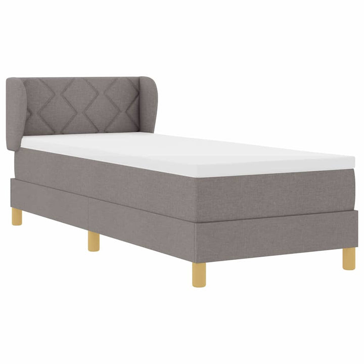 Box spring seng med madras Gråbrun 80 x 200 cm Stof