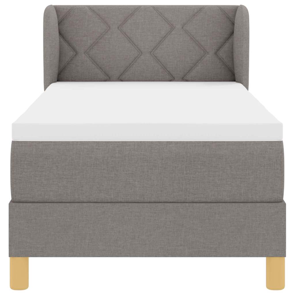 Box spring seng med madras Gråbrun 80 x 200 cm Stof