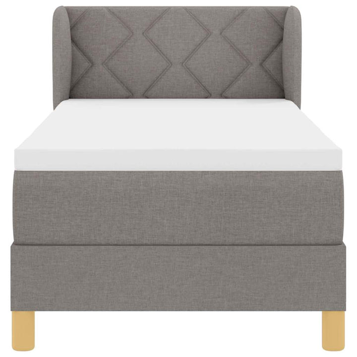 Box spring seng med madras Gråbrun 80 x 200 cm Stof