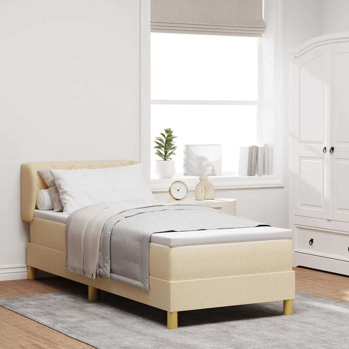 Box spring seng med madras Creme 80 x 200 cm Stof