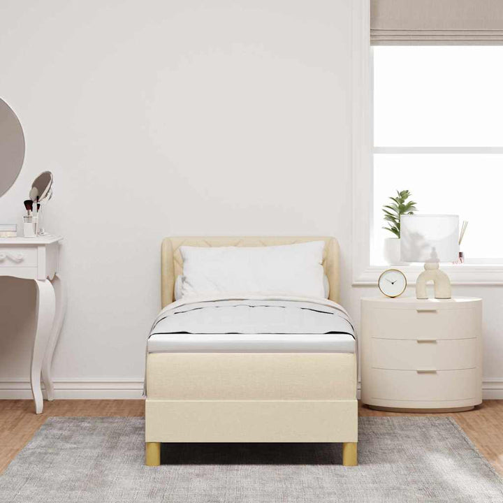 Box spring seng med madras Creme 80 x 200 cm Stof