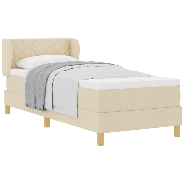 Box spring seng med madras Creme 80 x 200 cm Stof