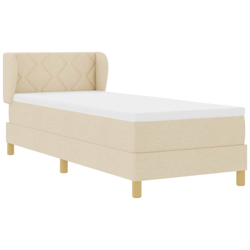 Box spring seng med madras Creme 80 x 200 cm Stof