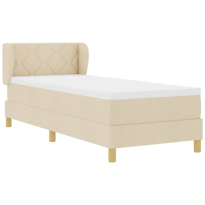 Box spring seng med madras Creme 80 x 200 cm Stof
