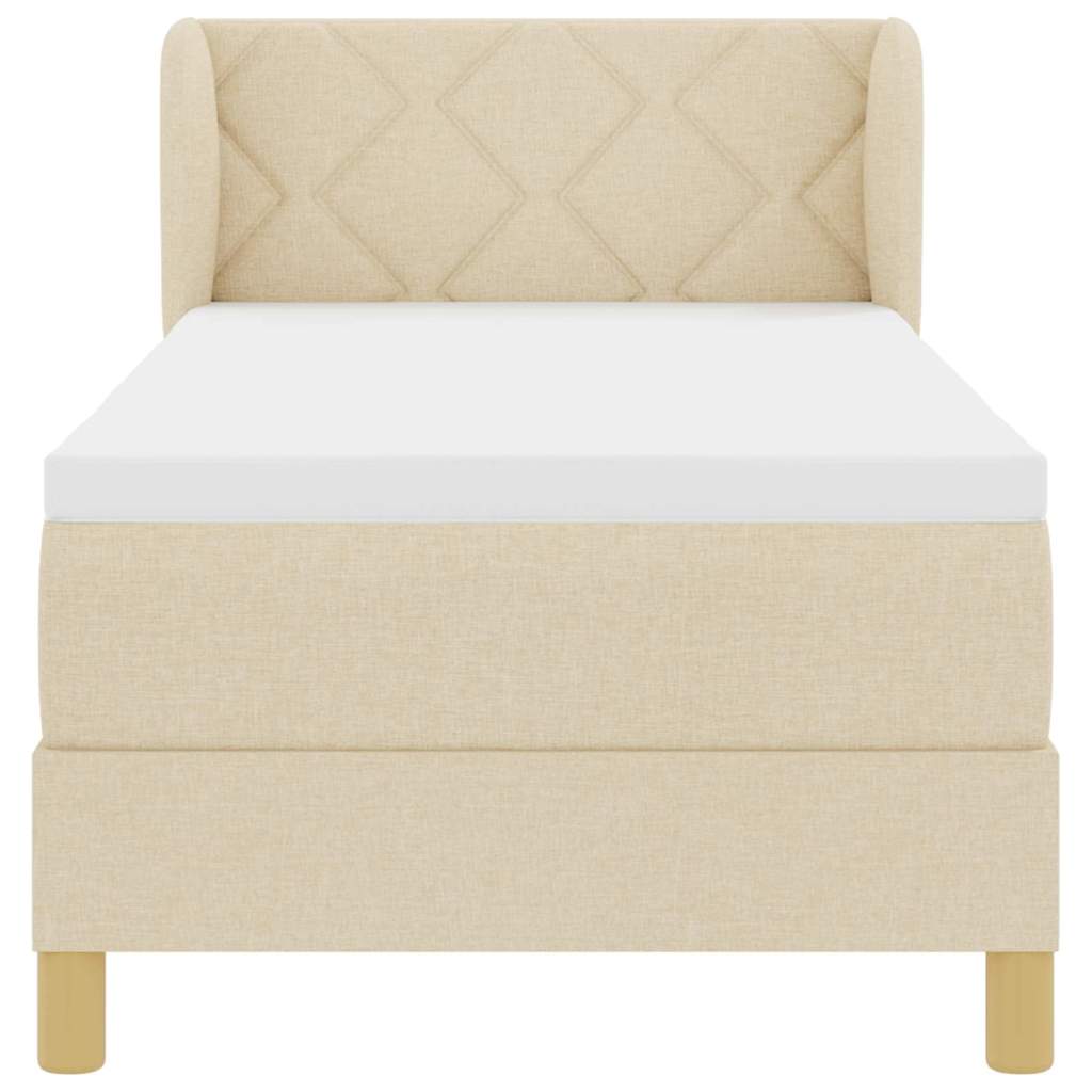 Box spring seng med madras Creme 80 x 200 cm Stof