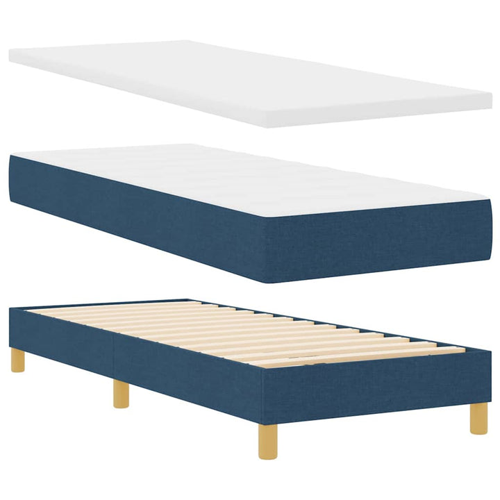 Box spring seng med madras med hovedgærde Blå 80 x 200 cm Stof