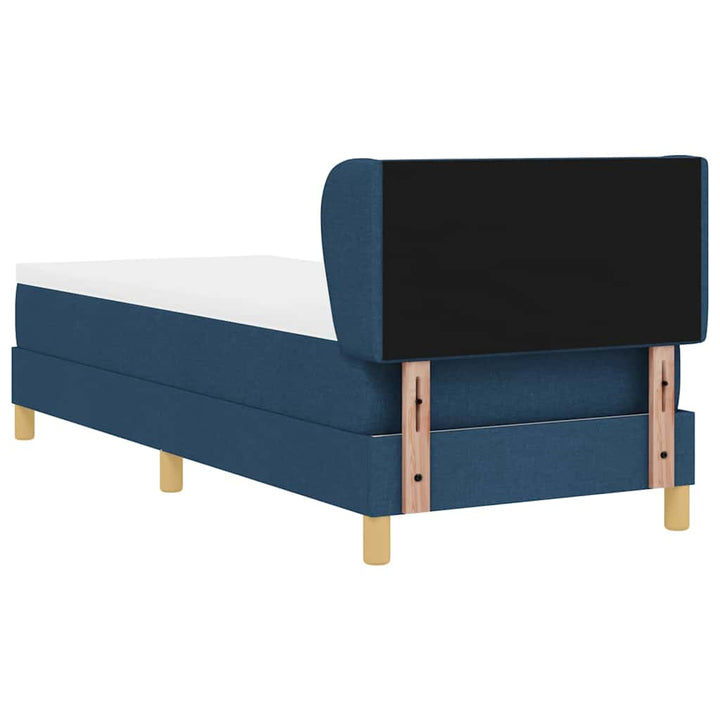 Box spring seng med madras med hovedgærde Blå 80 x 200 cm Stof