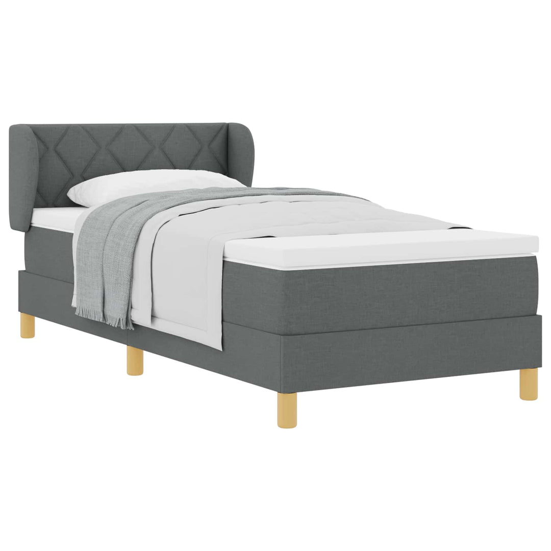 Box spring seng med madras Mørkegrå 90 x 190 cm Stof