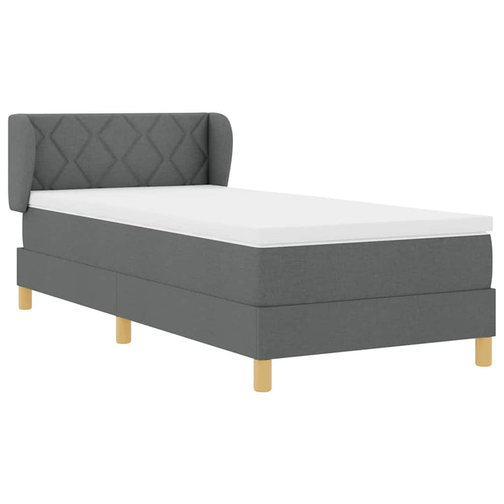 Box spring seng med madras Mørkegrå 90 x 190 cm Stof