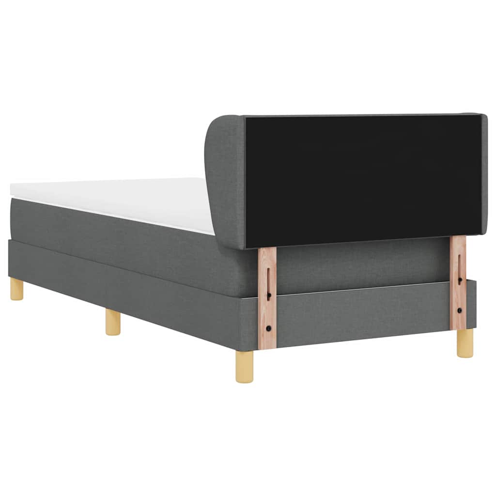 Box spring seng med madras Mørkegrå 90 x 190 cm Stof