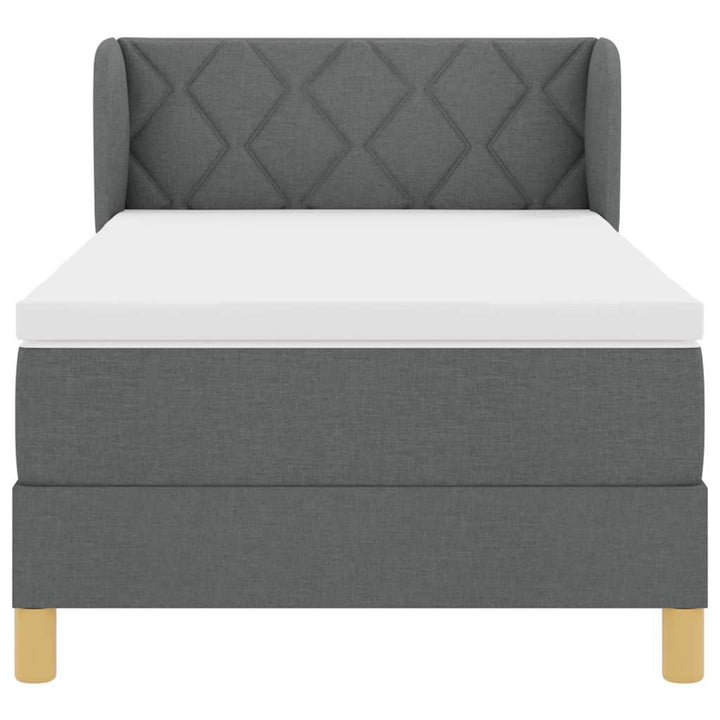 Box spring seng med madras Mørkegrå 90 x 190 cm Stof