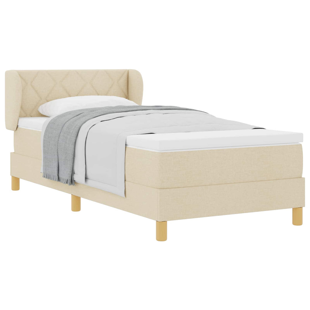 Box spring seng med madras Creme 90 x 190 cm Stof