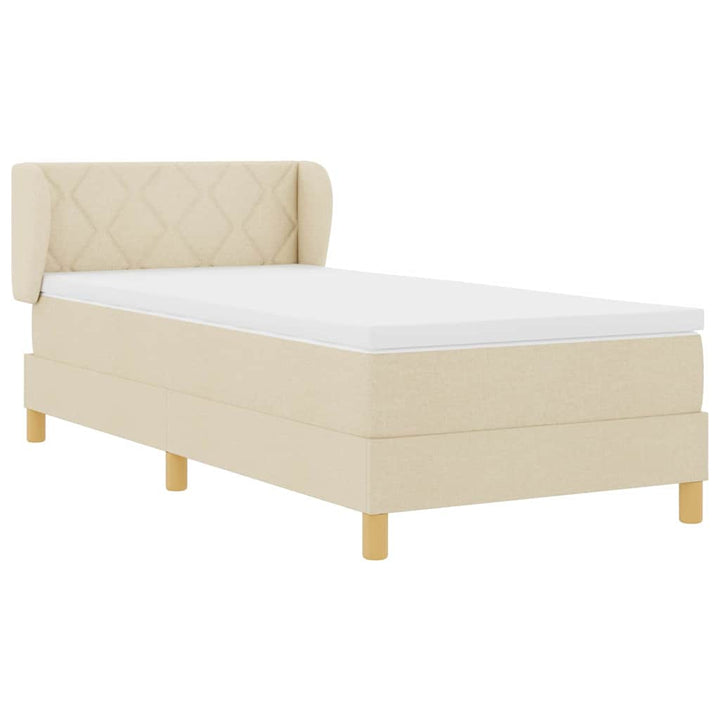 Box spring seng med madras Creme 90 x 190 cm Stof