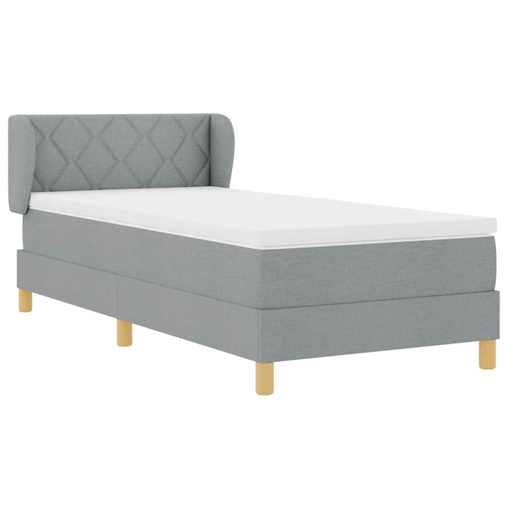 Box spring seng med madras Lysegrå 90 x 200 cm Stof