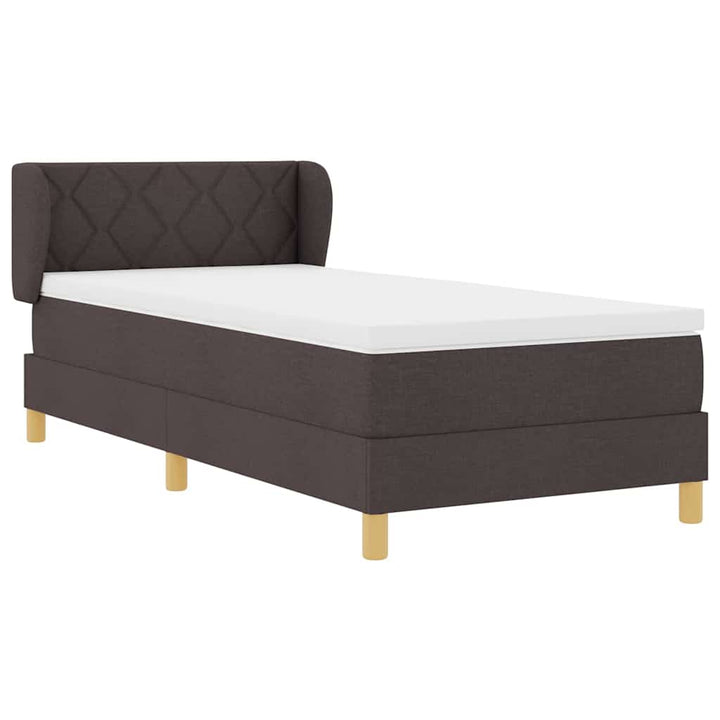 Box spring seng med madras Mørk Brun 90 x 200 cm Stof
