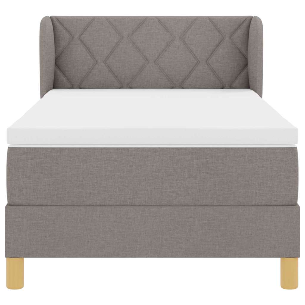 Box spring seng med madras Gråbrun 90 x 200 cm Stof