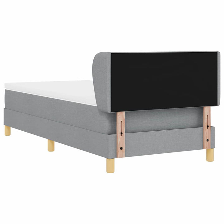 Box spring seng med hovedgærde Lysegrå 100 x 200 cm Stof