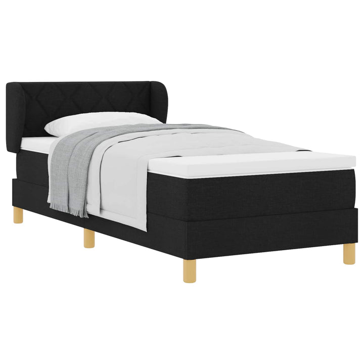 Box spring seng med madras Sort 100 x 200 cm Stof