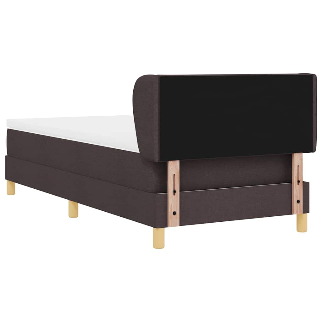 Box spring seng med madras Mørk Brun 100 x 200 cm Stof