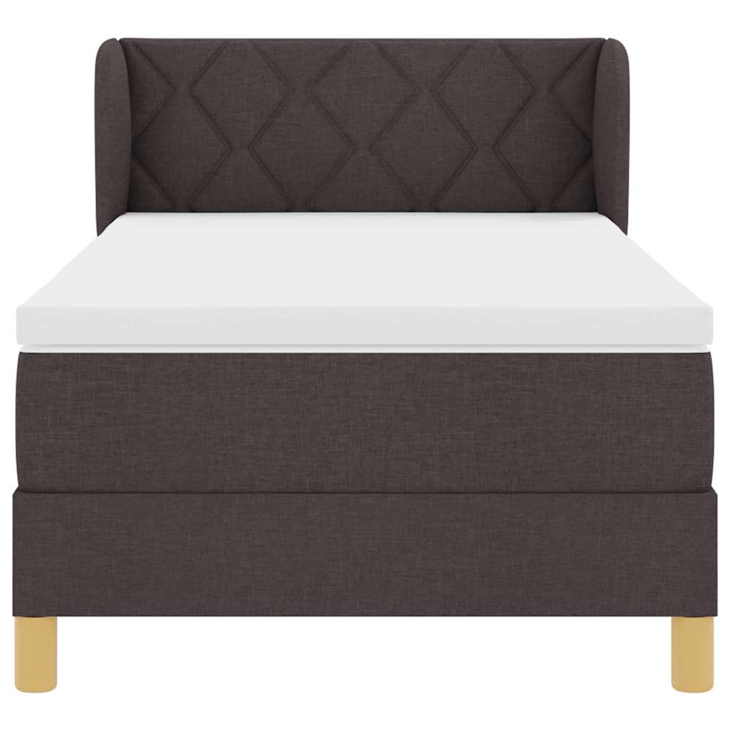 Box spring seng med madras Mørk Brun 100 x 200 cm Stof