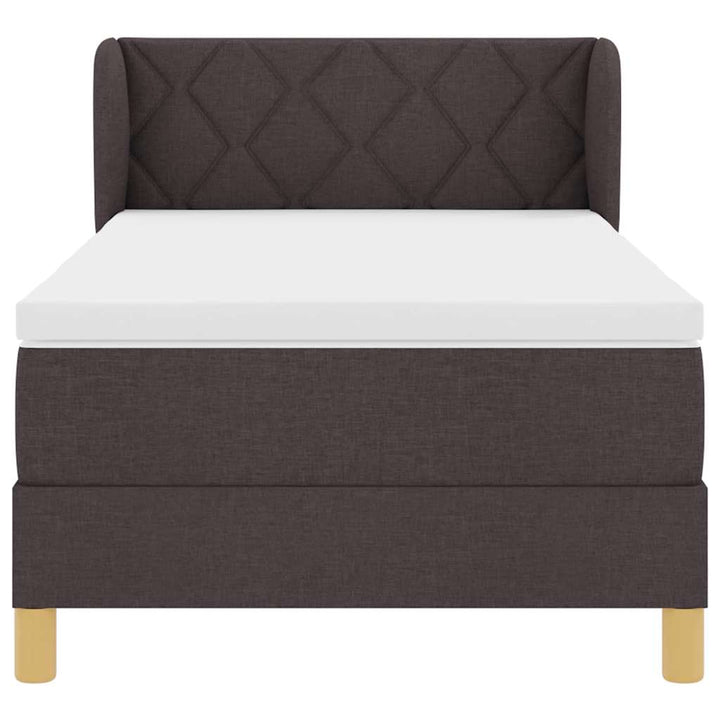 Box spring seng med madras Mørk Brun 100 x 200 cm Stof