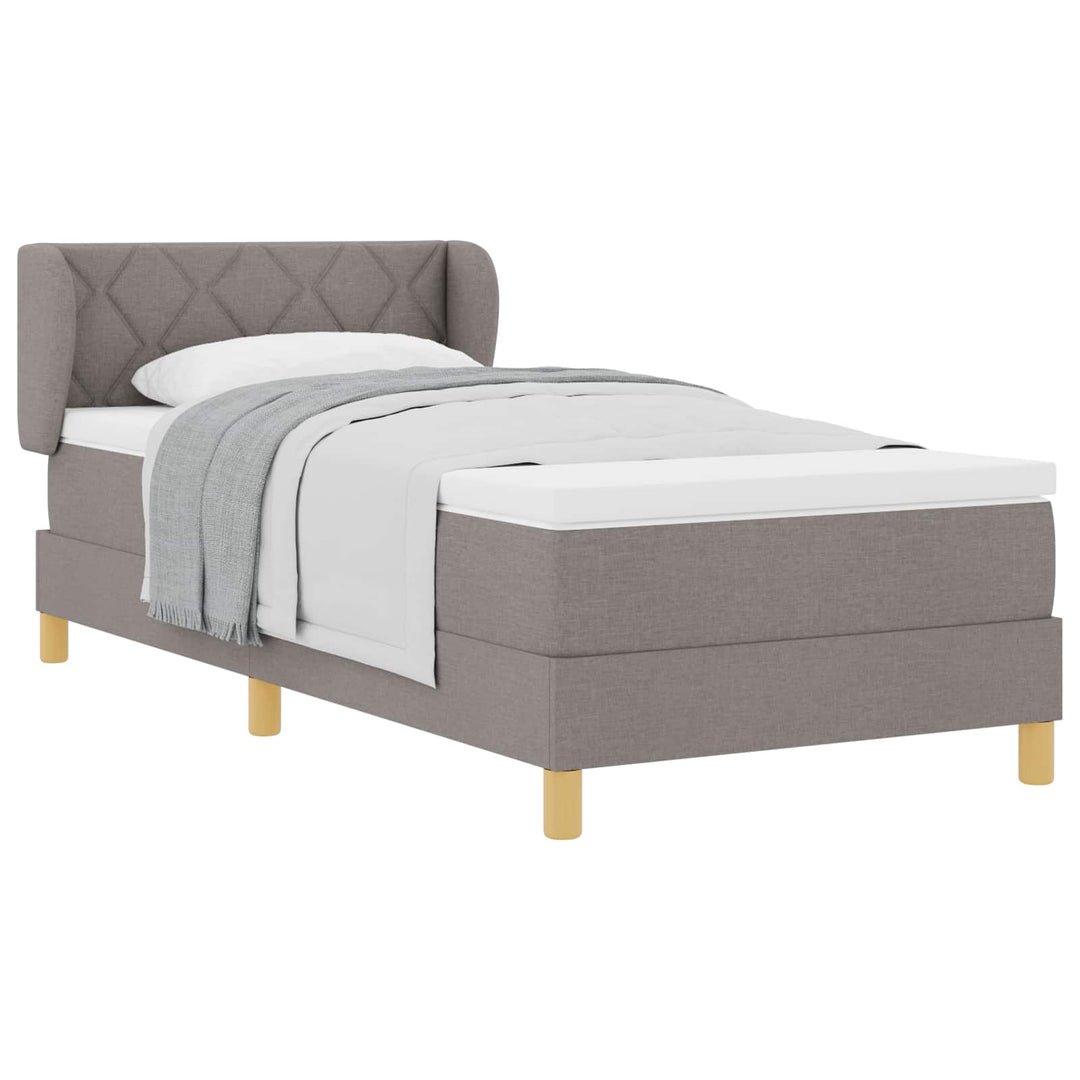 Box spring seng med madras Gråbrun 100 x 200 cm Stof