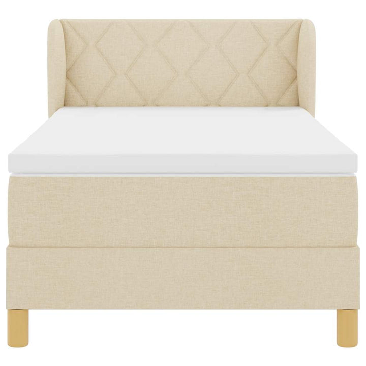 Box spring seng med madras Creme 100 x 200 cm Stof